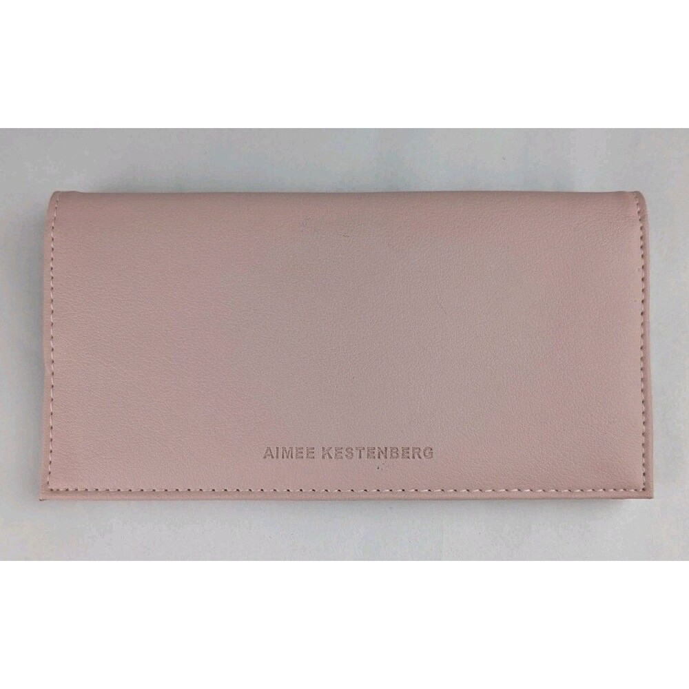 Aimee Kestenberg Wallet Marietta Blush Pink Faux Leather Card Clutch Bill Fold